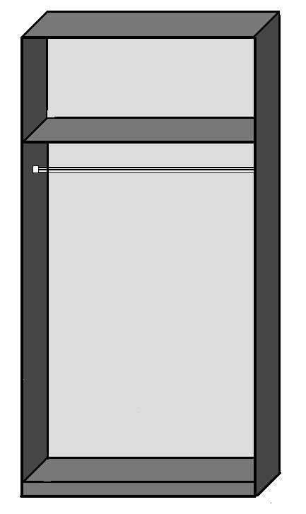 Black Gloss & White 2 Door Wardrobe