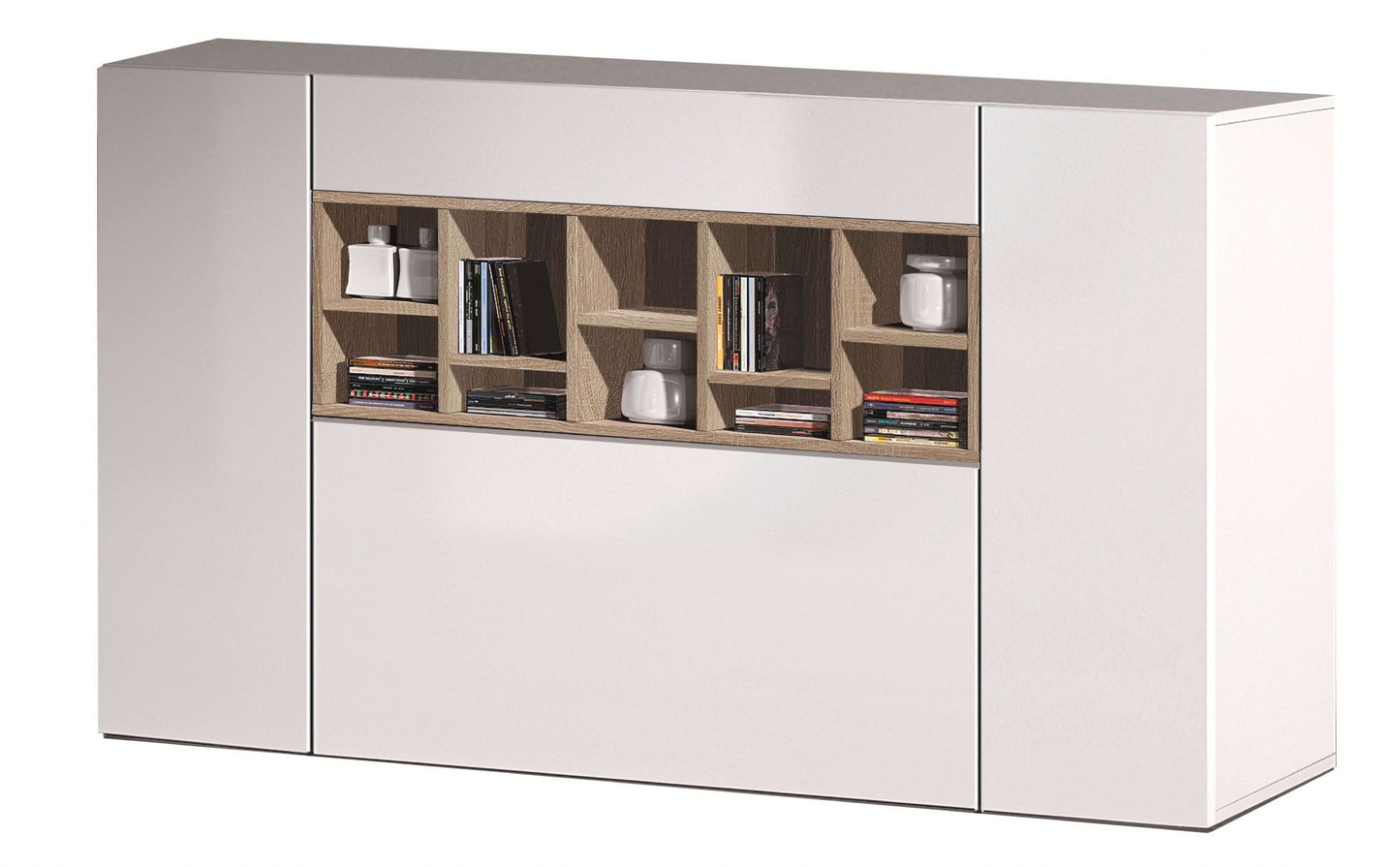 Oak and White Sideboard