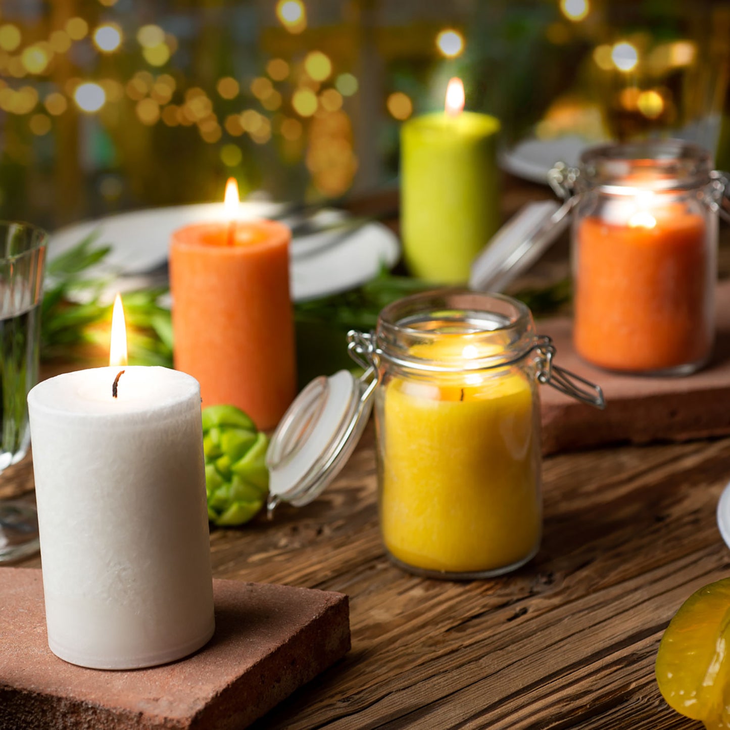 Pure Olive Wax Candle - Orange