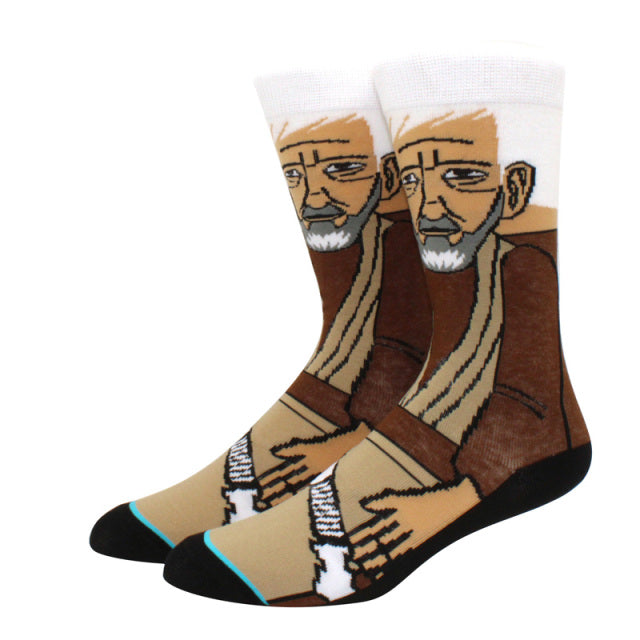 Star Wars Movie Stockings Master Yoda R2-D2 Cosplay Socks Wookiee Jedi Knight Novelty Men's Women's Socks Spring Autumn Winter