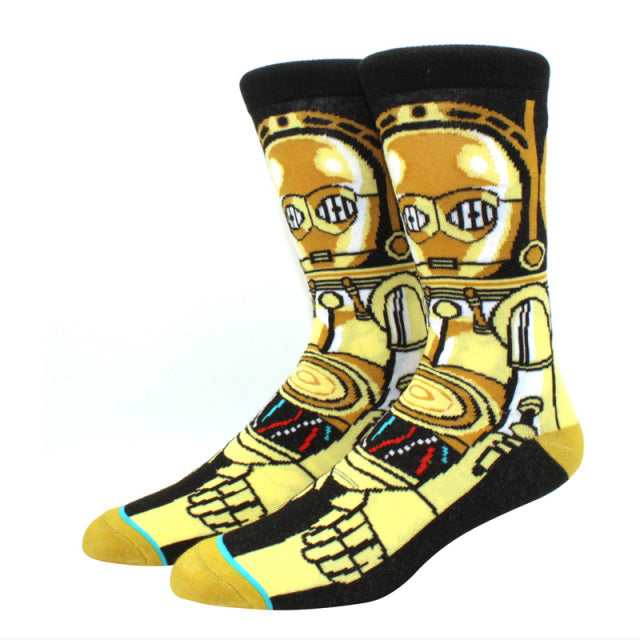 Star Wars Movie Stockings Master Yoda R2-D2 Cosplay Socks Wookiee Jedi Knight Novelty Men's Women's Socks Spring Autumn Winter