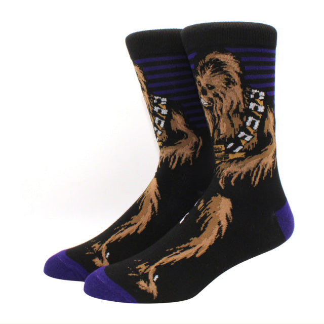 Star Wars Movie Stockings Master Yoda R2-D2 Cosplay Socks Wookiee Jedi Knight Novelty Men's Women's Socks Spring Autumn Winter