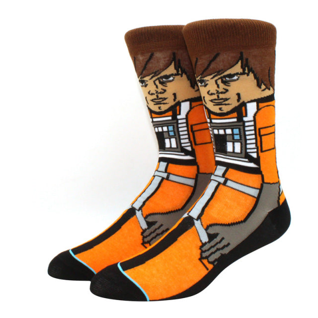 Star Wars Movie Stockings Master Yoda R2-D2 Cosplay Socks Wookiee Jedi Knight Novelty Men's Women's Socks Spring Autumn Winter