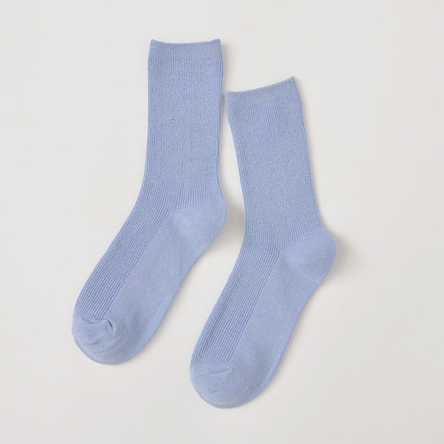 New Color Harajuku Retro Women Lady Cotton Loose Socks Winter In Tube Korean Purple Blue Yellow Pink Designer Christmas Cute