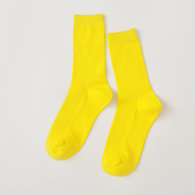 New Color Harajuku Retro Women Lady Cotton Loose Socks Winter In Tube Korean Purple Blue Yellow Pink Designer Christmas Cute