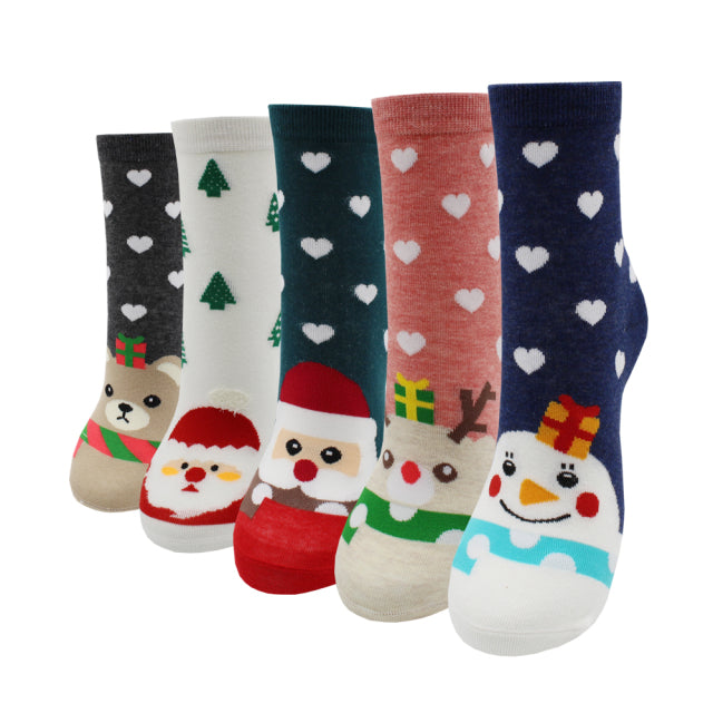 5 Pairs Fashion Colorful Kawaii Cute Cartoon Cotton Women Socks Harajuku Korean Cat Dog Owl Duck Fox Girl Socks