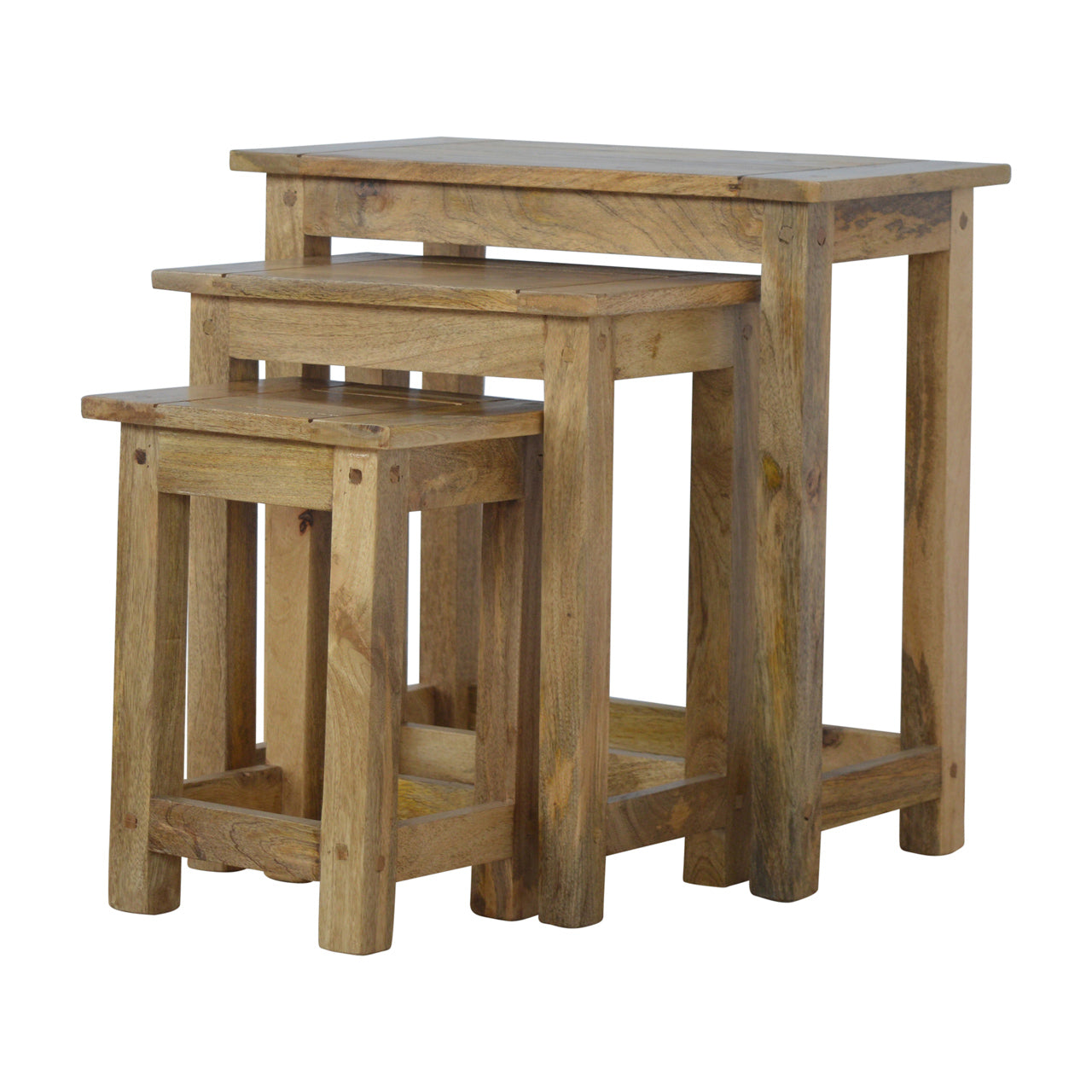 Solid Wood Set of 3 Nesting Tables