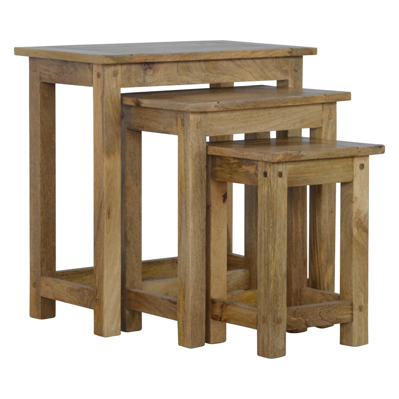 Solid Wood Set of 3 Nesting Tables