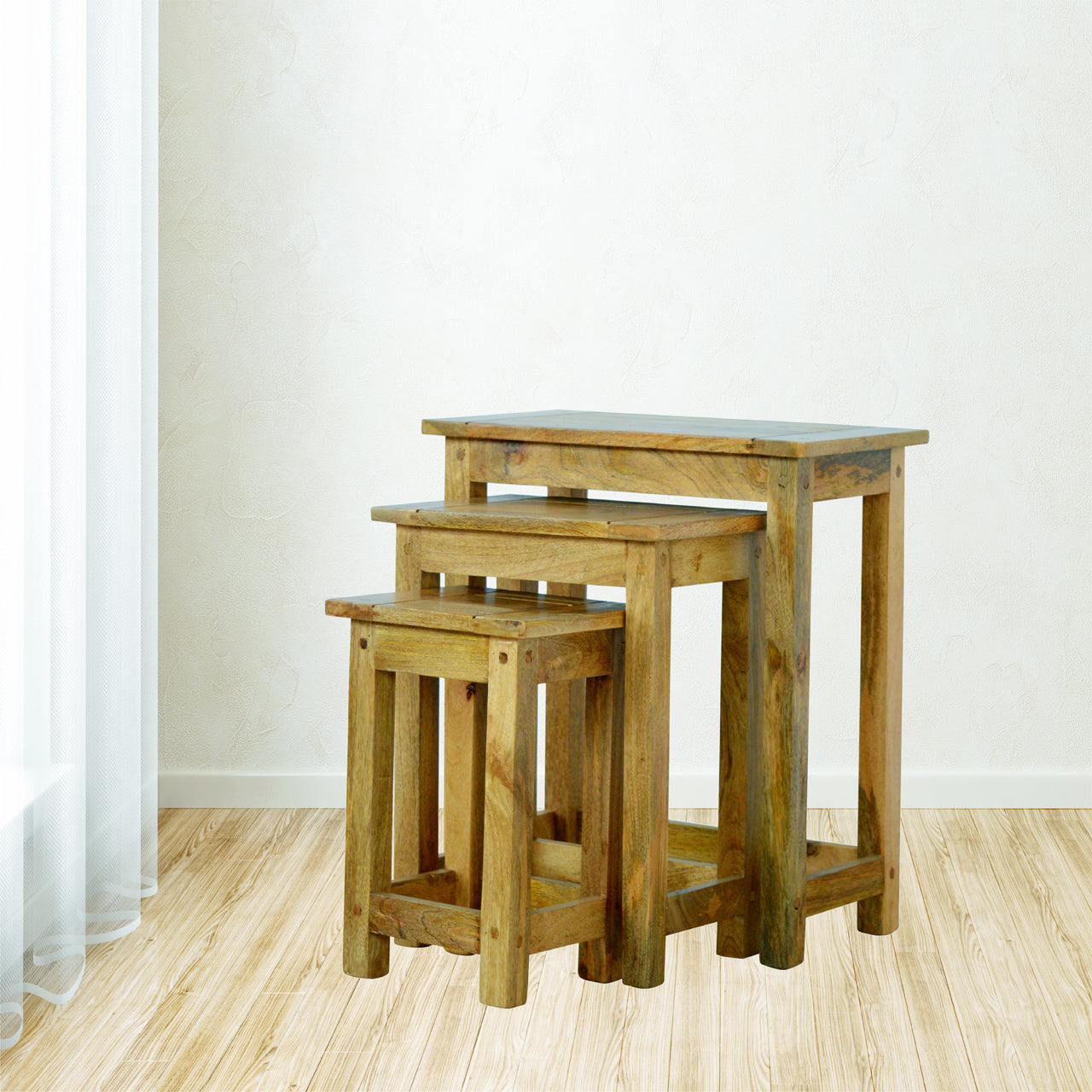 Solid Wood Set of 3 Nesting Tables