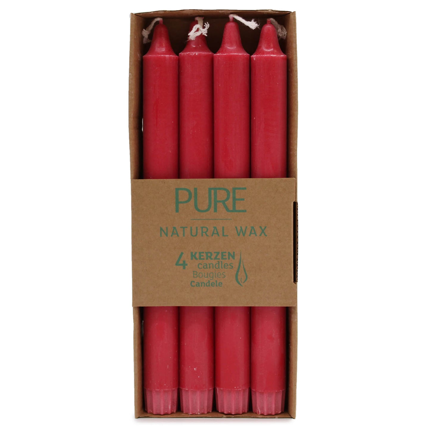 Pure Natural Wax Dinner Candle ( Pack of 4 ) - Red