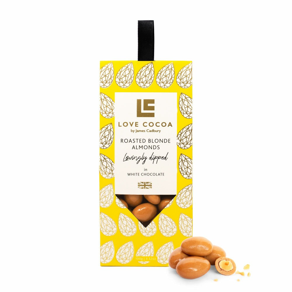 Love Cocoa Roasted Blonde Almonds in White Chocolate (100g)