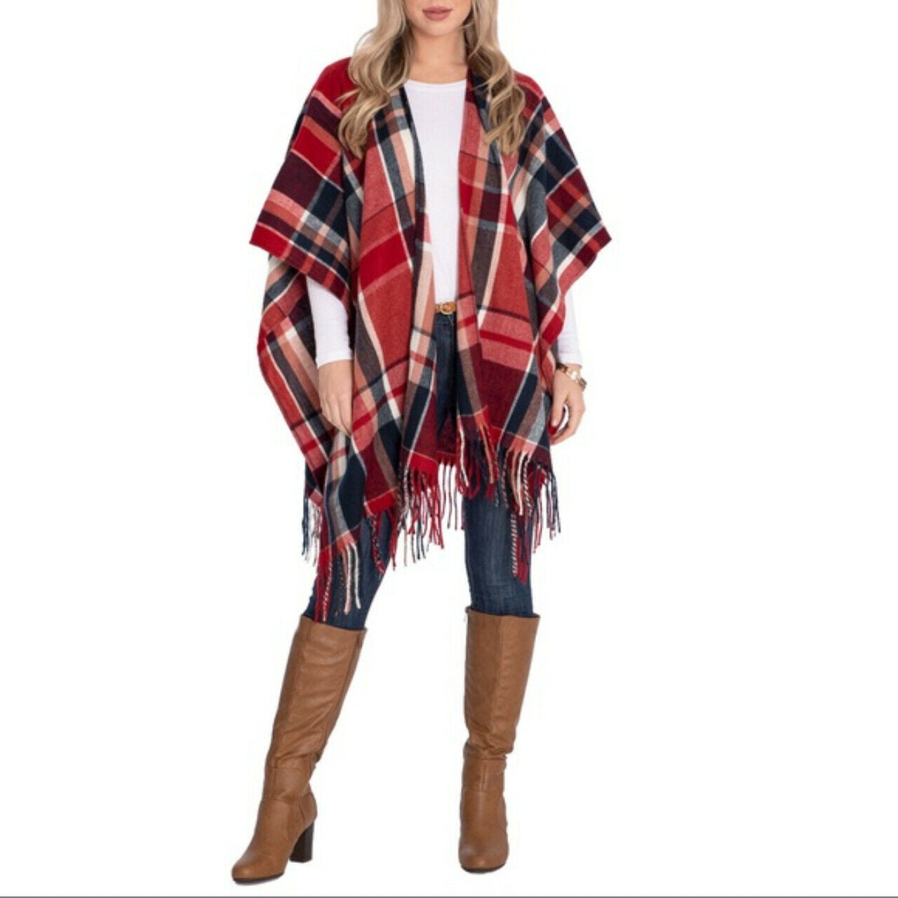 Red Stripe Ladies Shawl