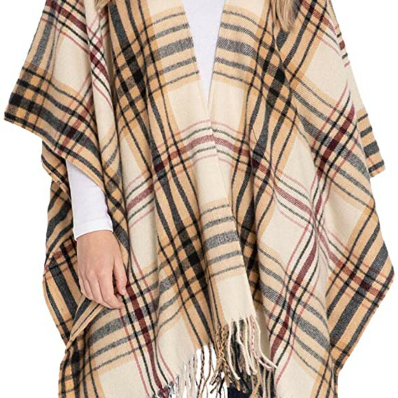 Cream Cross hatch Ladies Shawl