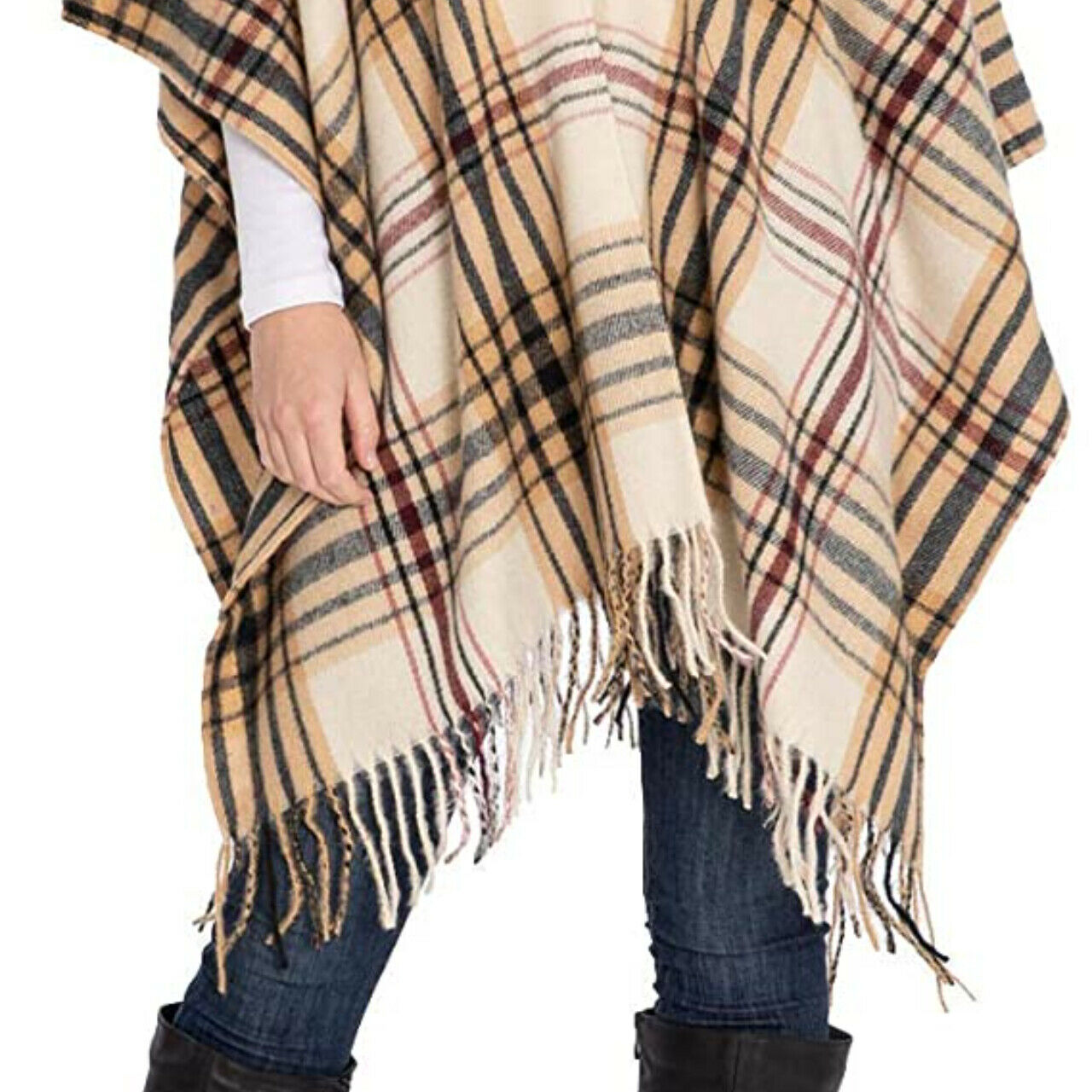 Cream Cross hatch Ladies Shawl