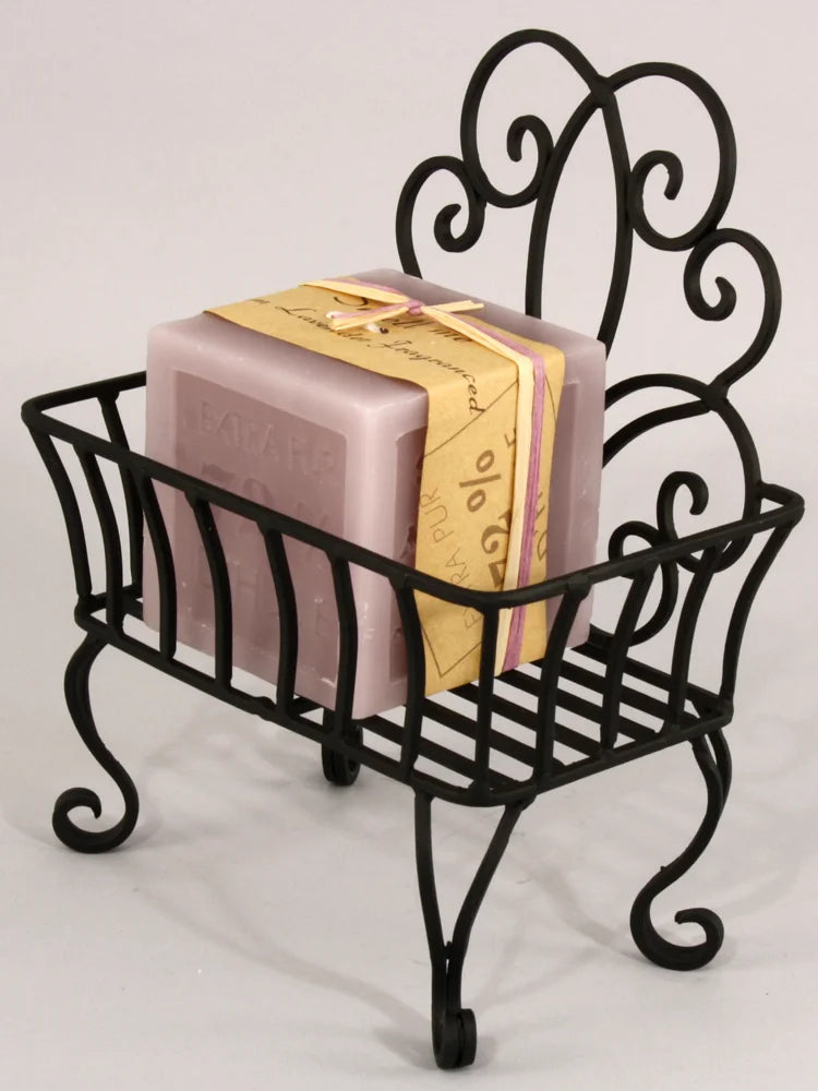 Black Scroll Soap Basket