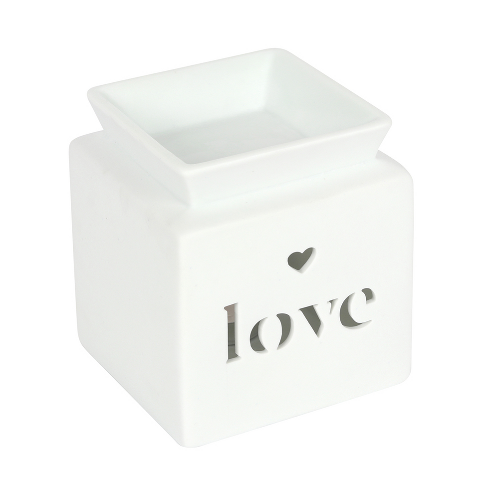 White Love Cut Out Oil Burner