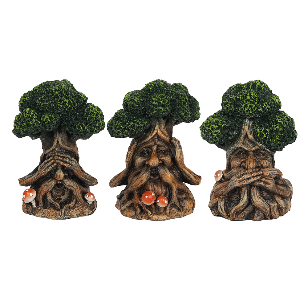 See, Hear, Speak No Evil Green Man Ornaments