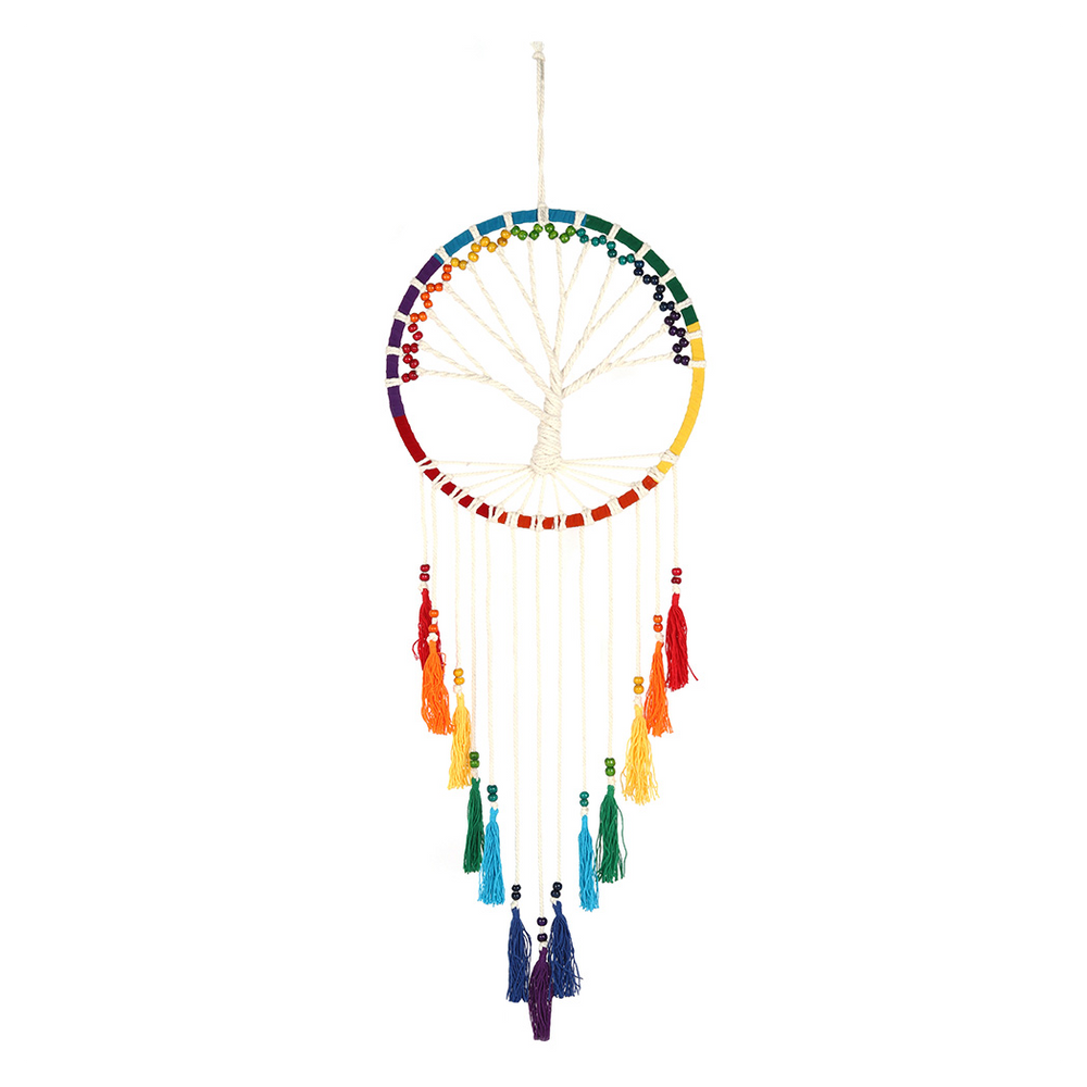 100cm Rainbow Beaded Tree of Life Dreamcatcher