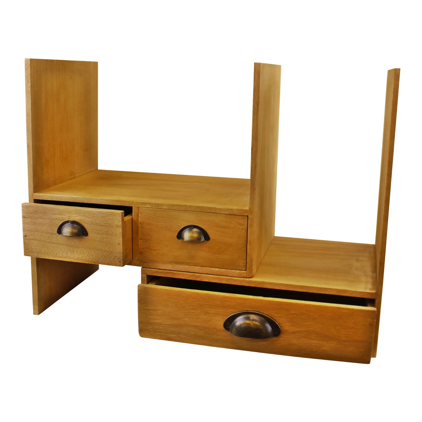 Three Drawer Wooden Desktop Storage Unit
