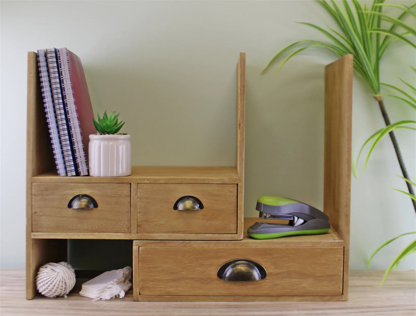 Three Drawer Wooden Desktop Storage Unit