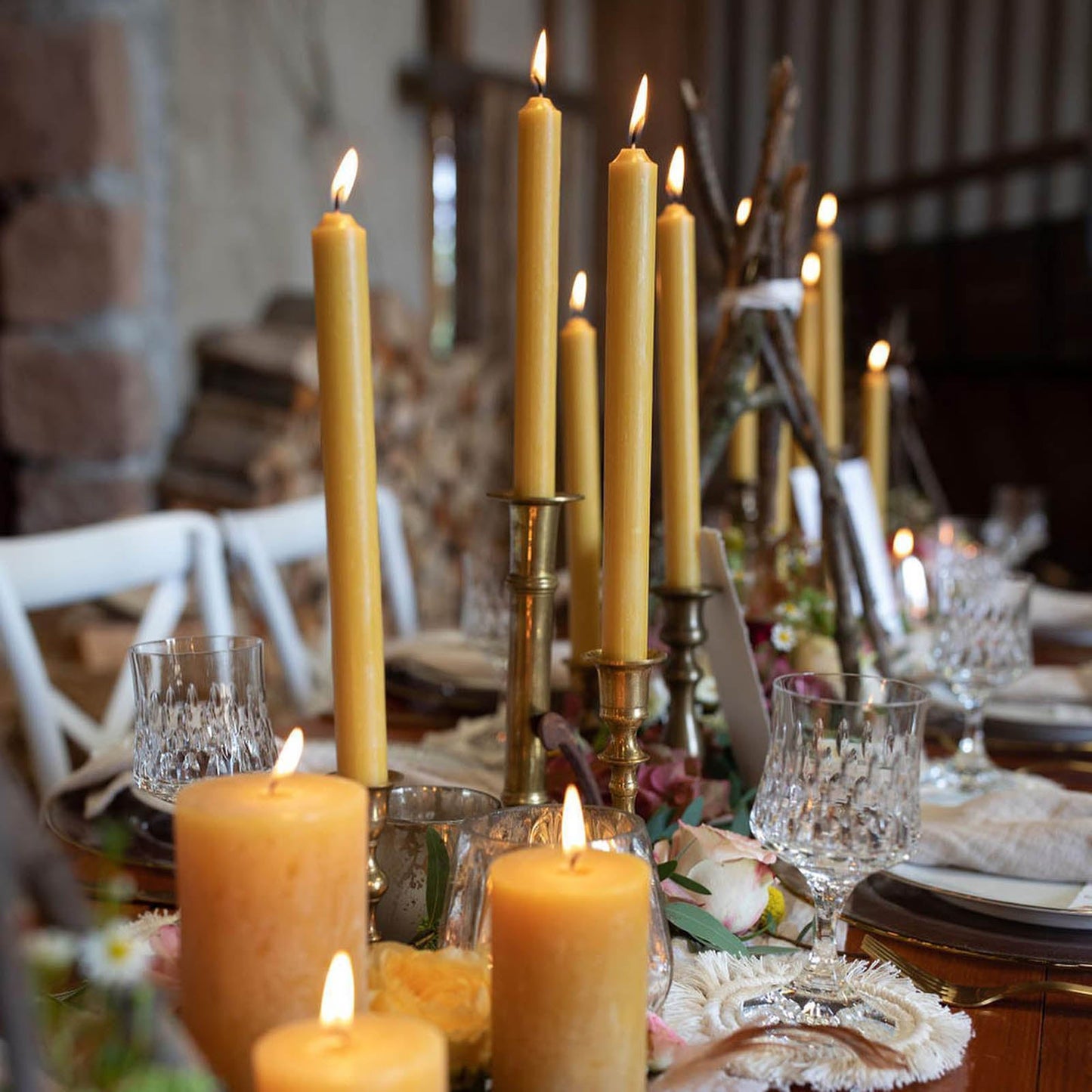 Pure Natural Wax Dinner Candle ( Pack of 4 ) - Sahara