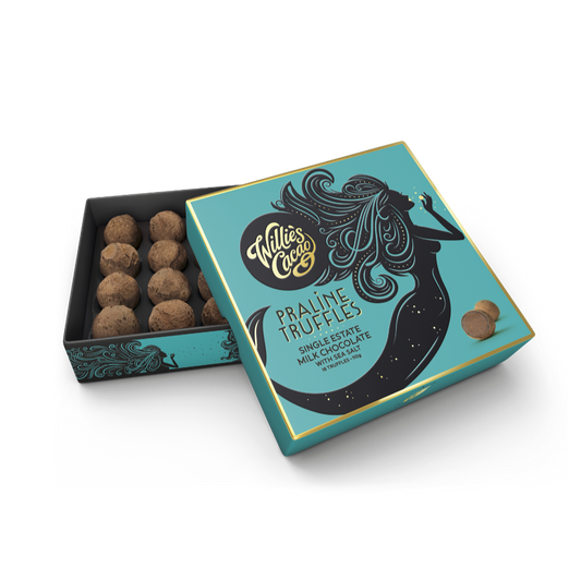 Willies Cacao Milk Chocolate Praline Truffles with Sea Salt (110g)