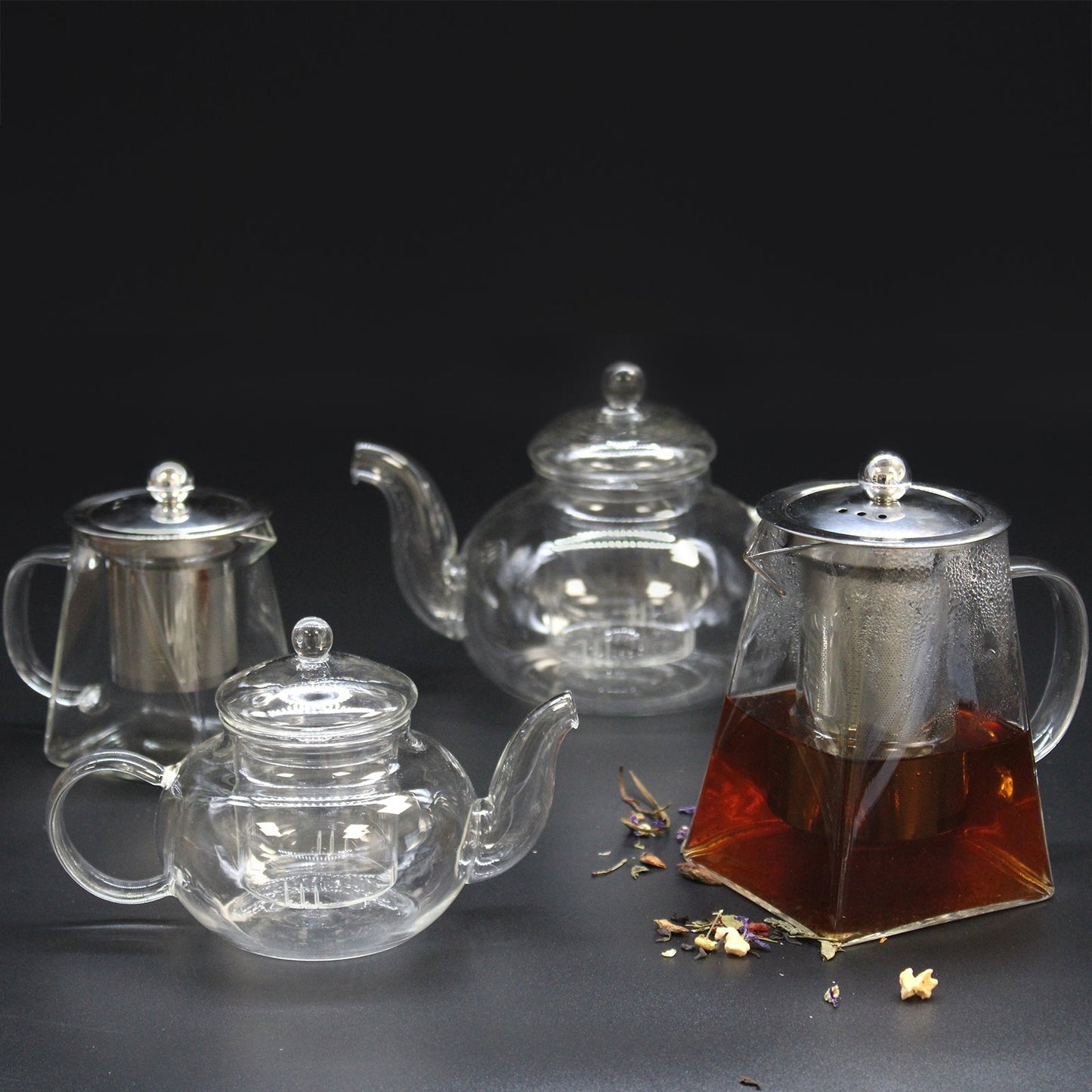 Glass Infuser Teapot - Round Pearl 400ml