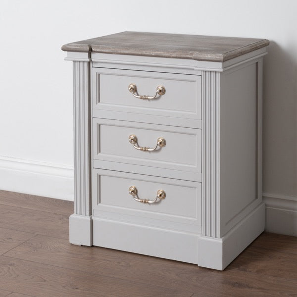 BLANC - Three Drawer Bedside