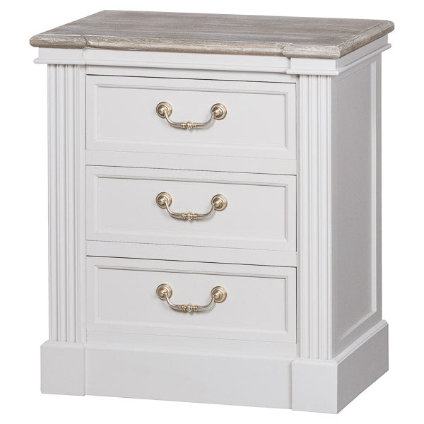 BLANC - Three Drawer Bedside