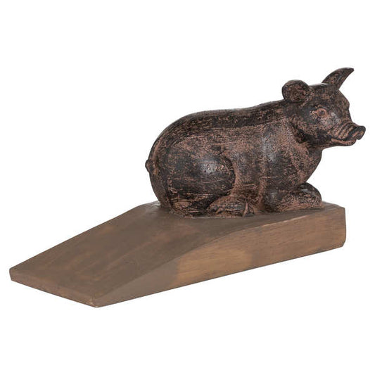 Wooden Pig Doorstop