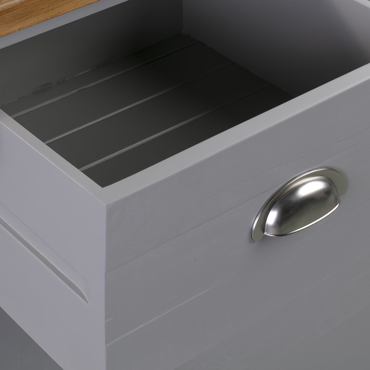Grey Painted Two Over Three Chest of Drawers