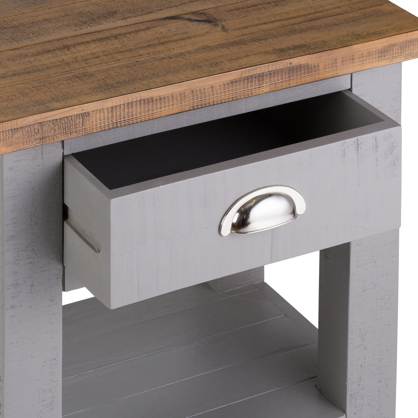 Grey painted One Drawer Side Table