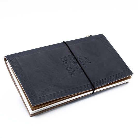 Handmade Leather Journal - My Little Black Book - Black