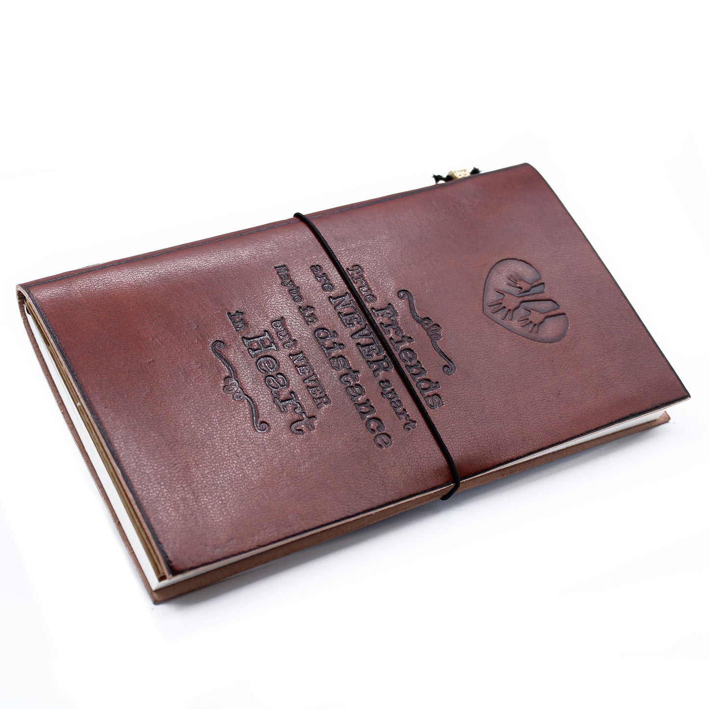 Handmade Leather Journal - True Friends - Brown