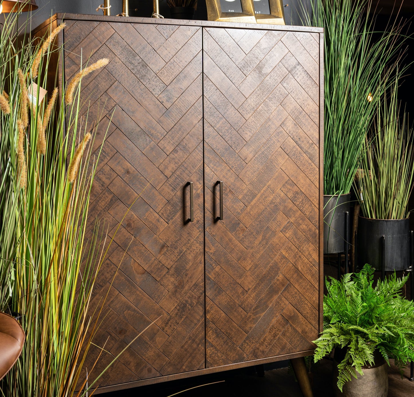 Gold Two Door Drinks Cabinet