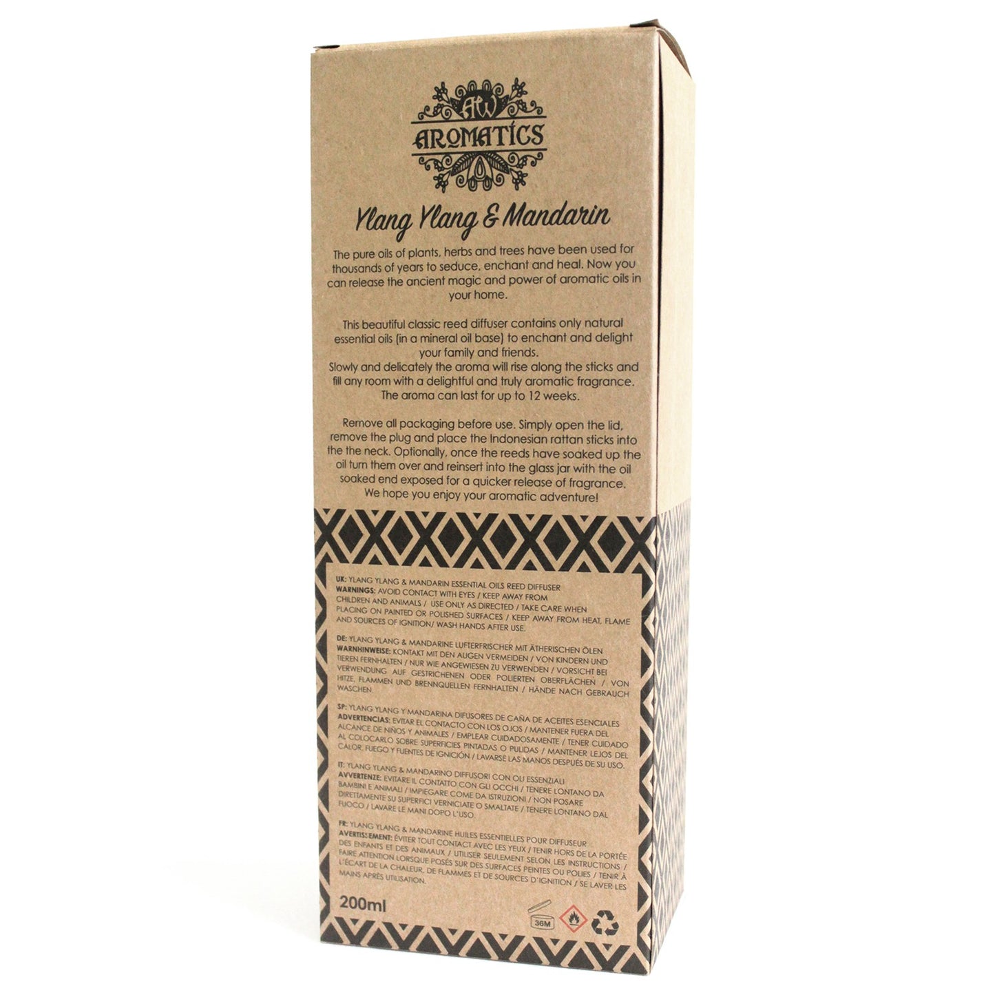 Ylang Ylang & Mandarin Essential Oil Reed Diffuser - 200ml