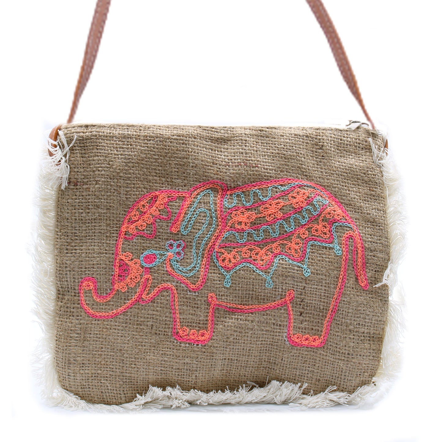Fringe Bag - Elephant Embroidery