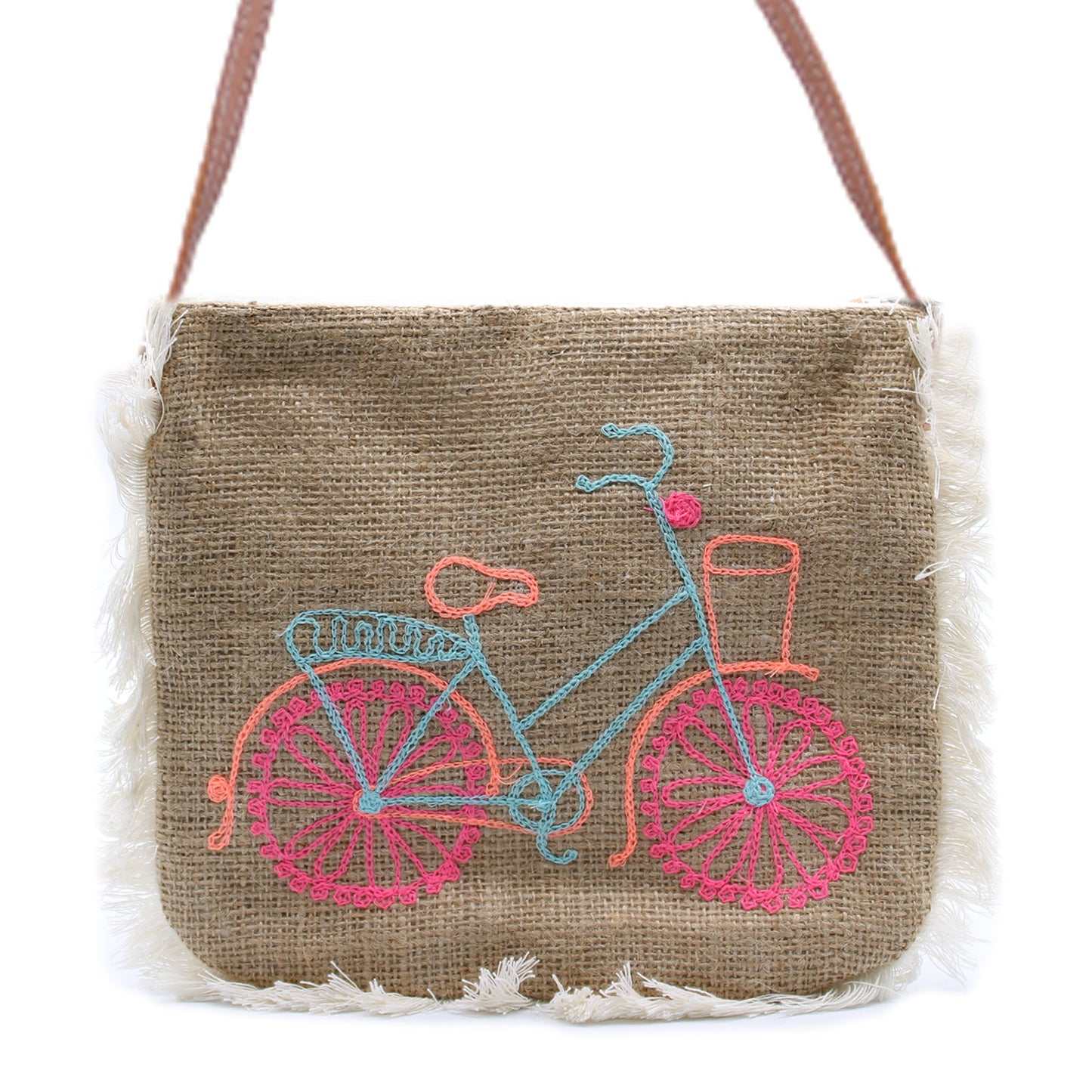 Fringe Bag - Bicycle Embroidery