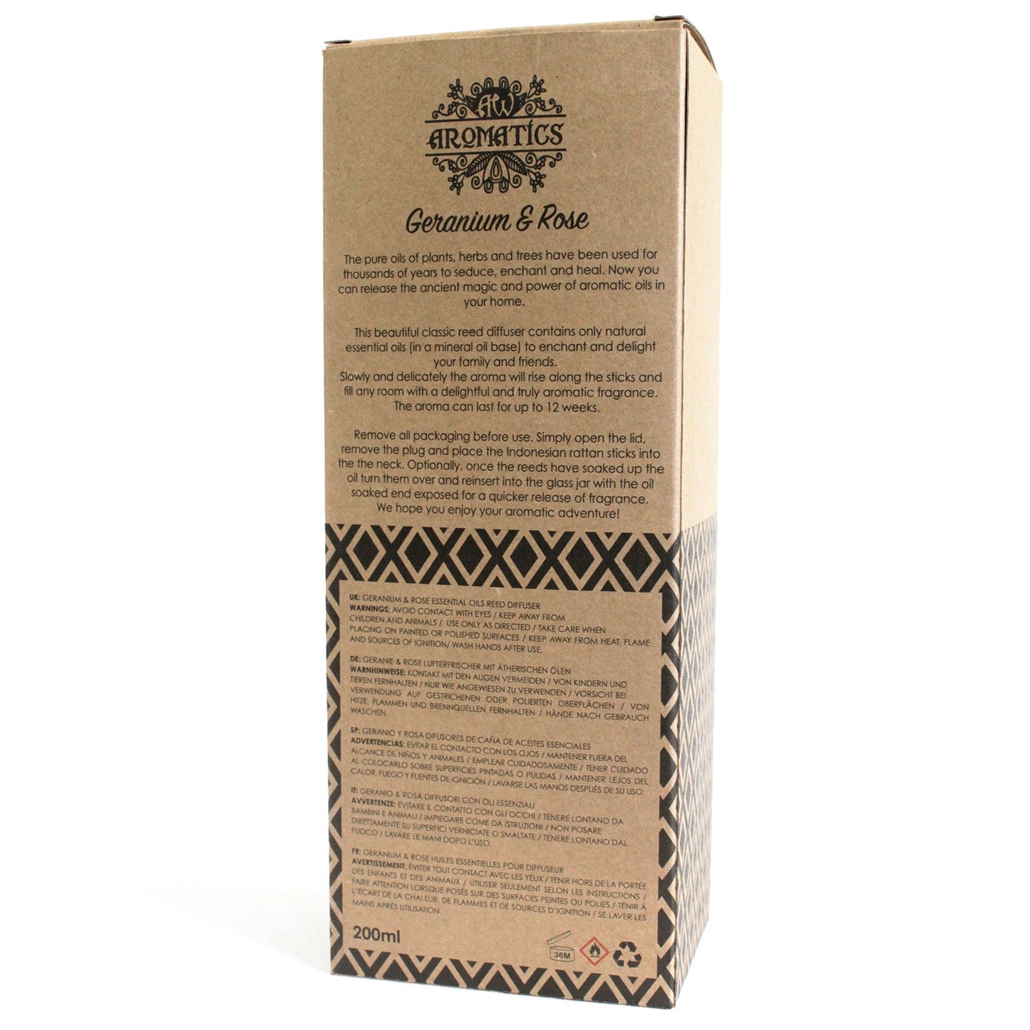 Geranium & Rose Essential Oil Reed Diffuser - 200ml