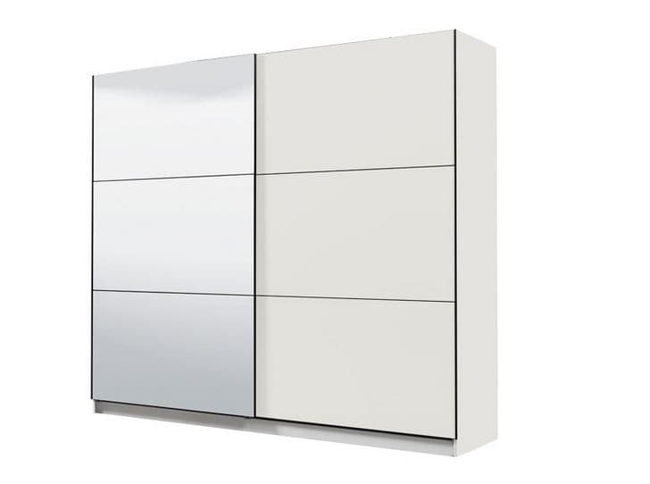 Large White And Mirrored Sliding Door Wardrobe 220cm