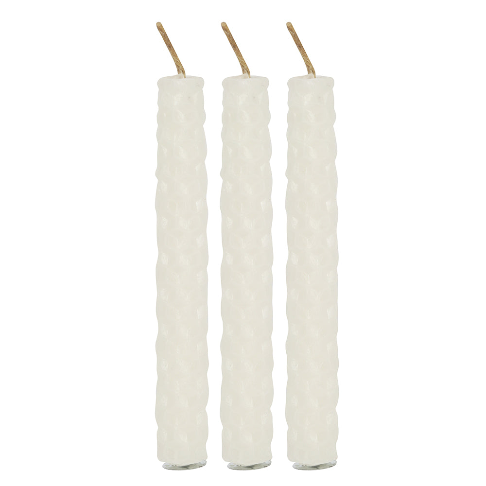 Cream Beeswax Blessed Bee Candles  -  Pack of 6 - Natural Scent