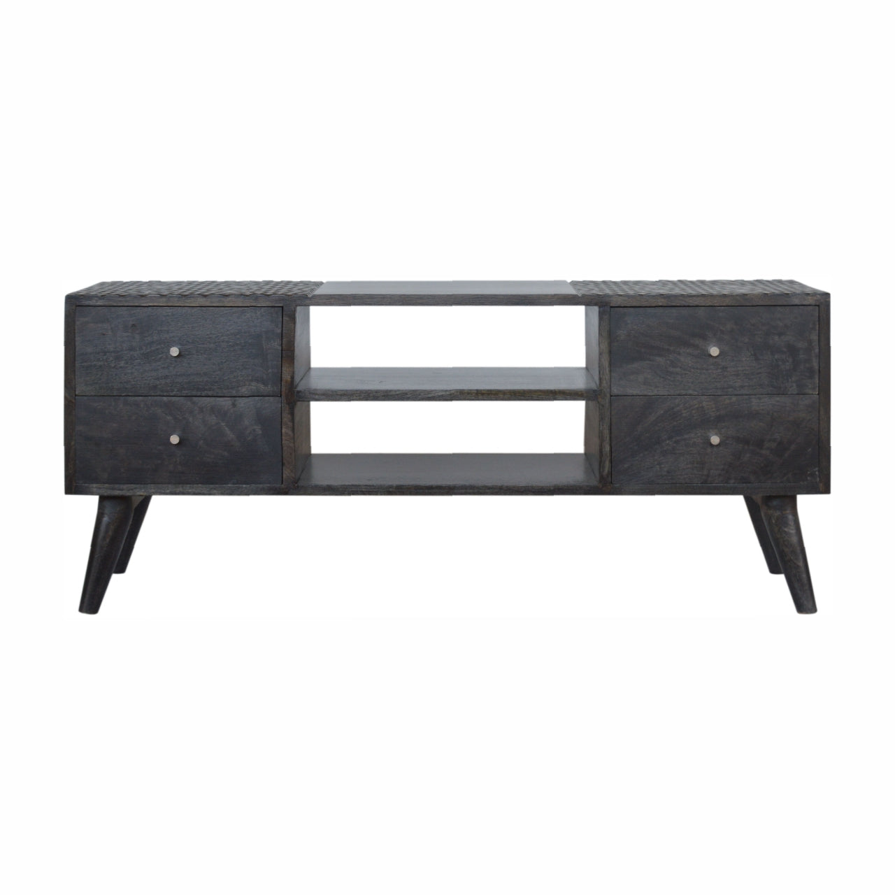 Ash Black Four Drawer Media Unit