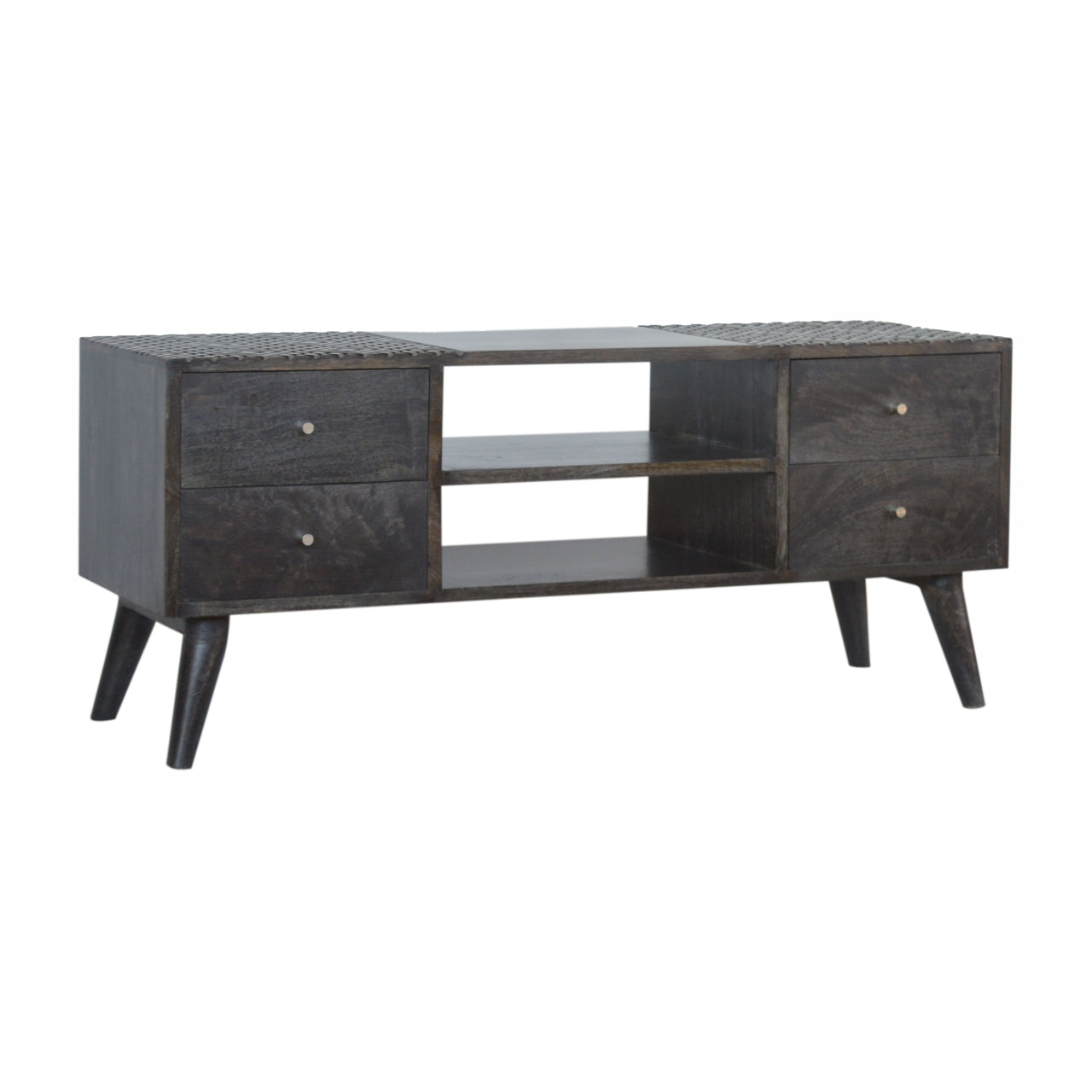 Ash Black Four Drawer Media Unit
