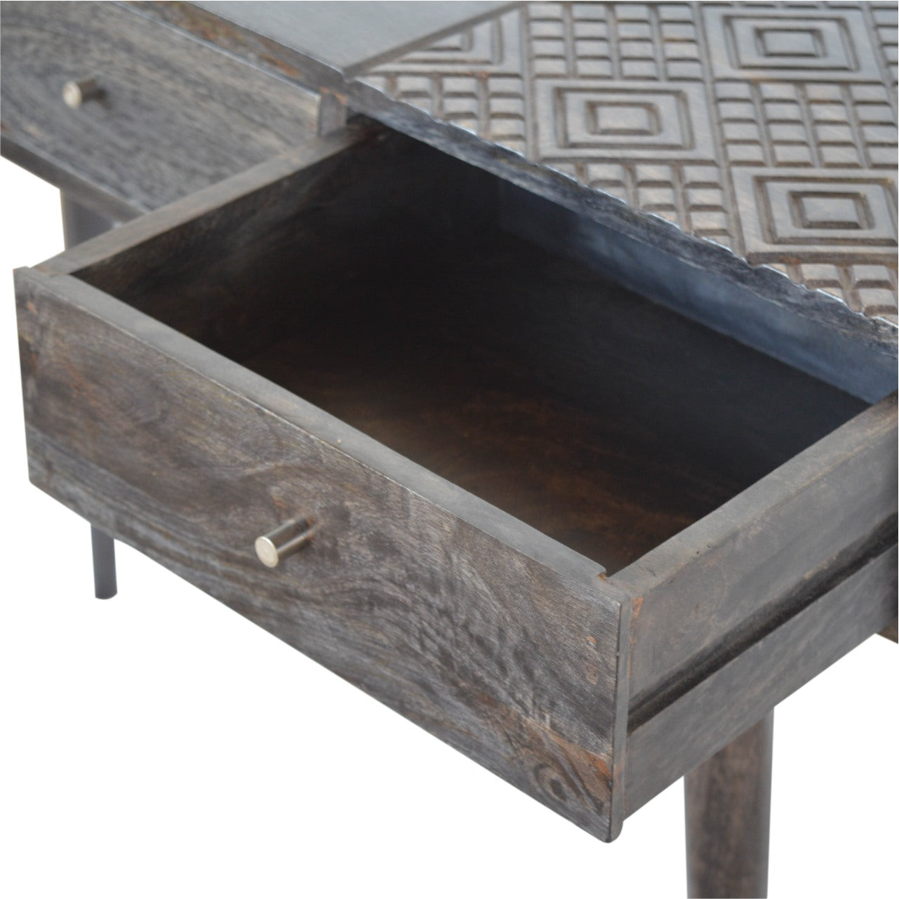 Three Drawer Ash Black Console Table