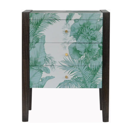 JUNGLE - Three Drawer Mango Wood Tropical Bedside