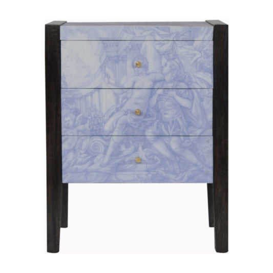 APOLLO - Three Drawer Mango Wood Ancient Greek Style Bedside