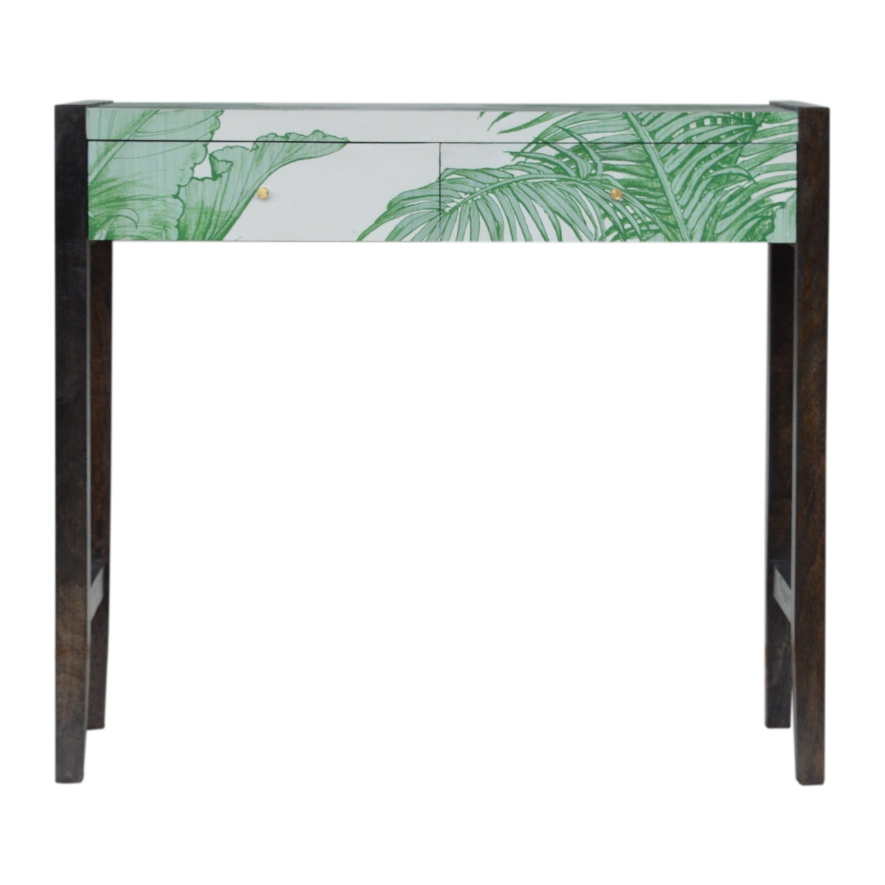 JUNGLE - Two Drawer Mango Wood Tropical Print Console Table