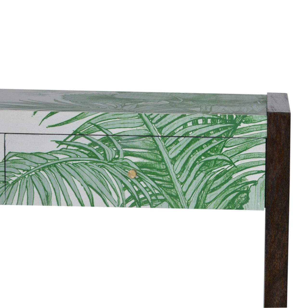 JUNGLE - Two Drawer Mango Wood Tropical Print Console Table
