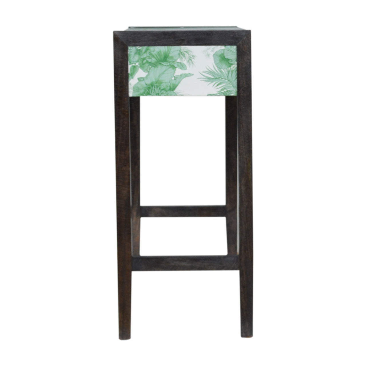 JUNGLE - Two Drawer Mango Wood Tropical Print Console Table