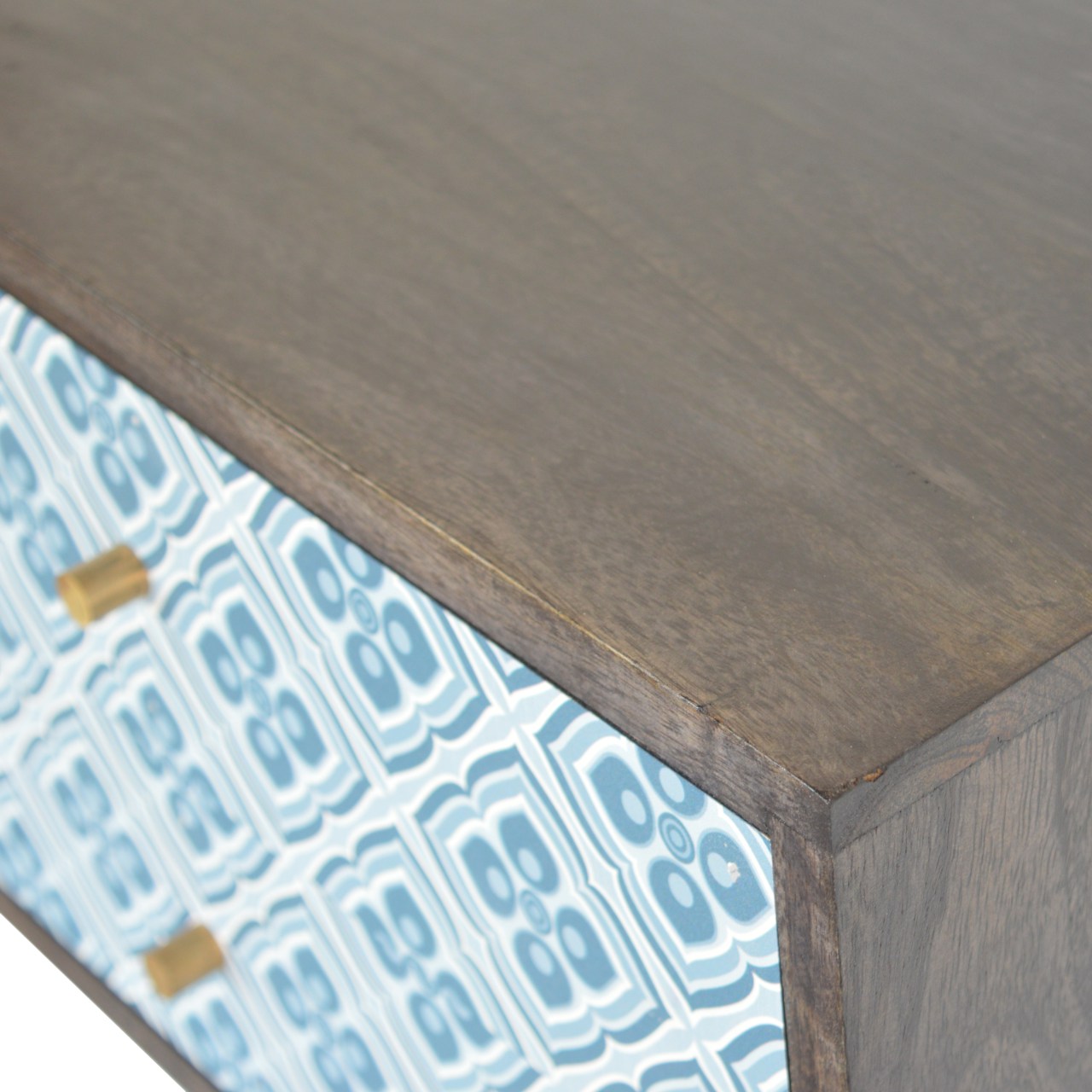 LOCKET - Two Drawer Mango Wood Wall Mounted Bedside